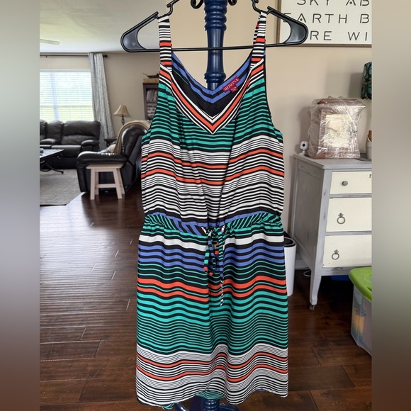 Merona Colorful Striped Sleeveless Dress, Sz XL - Picture 1 of 7